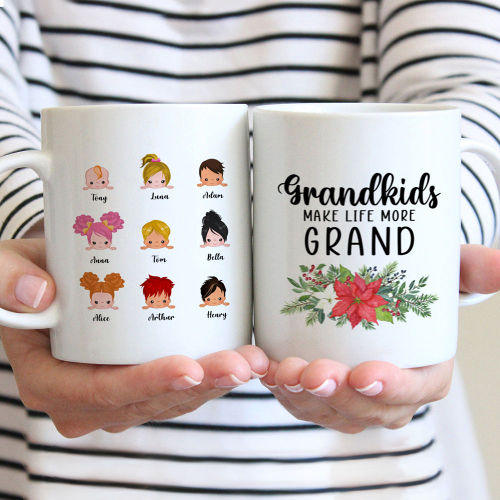 Personalized Mug - Up to 9 Kids - GrandKids Make Life More Grand (v2)