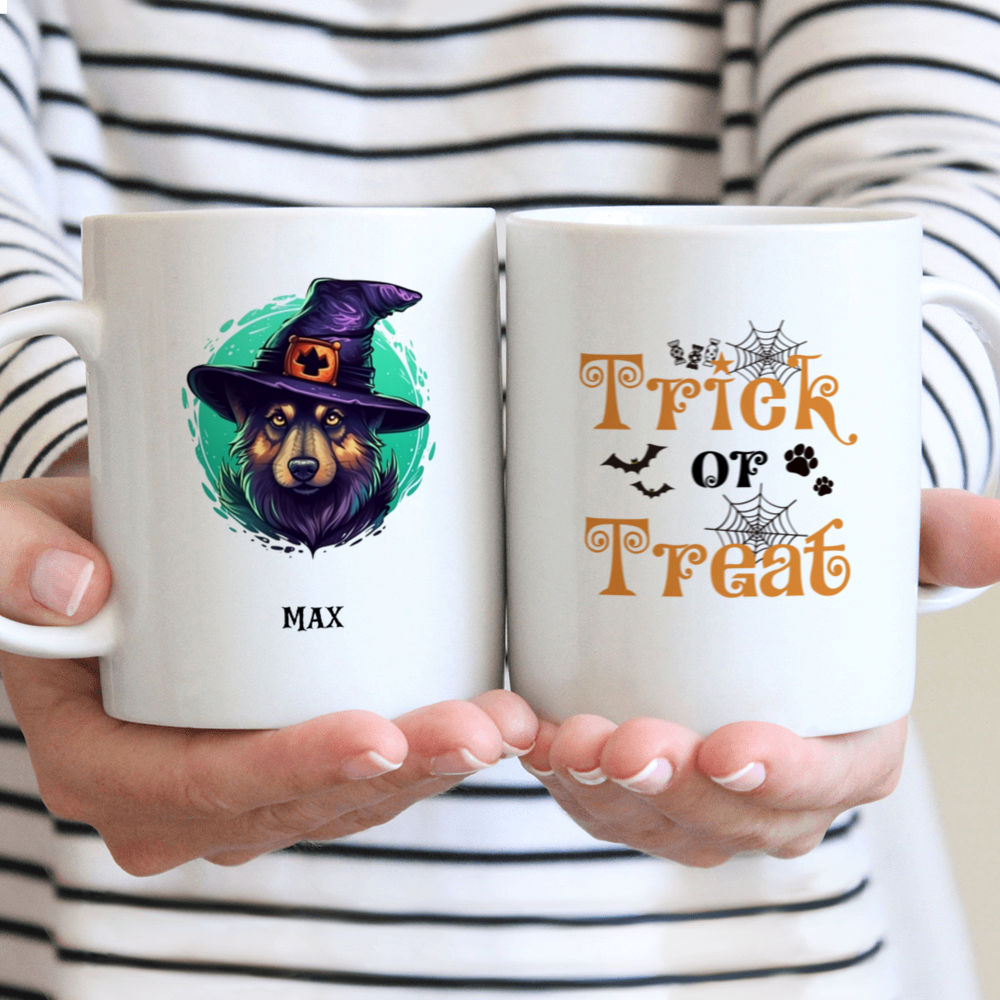 Halloween Dog Mug - Cute German Shepherd Dog in Witch Costume - Mug