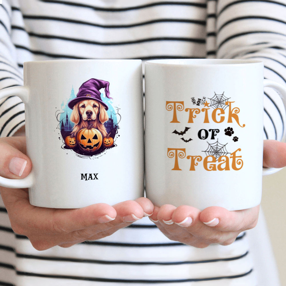 Halloween Dog Mug - Cute Golden Retriever Dog in Witch Costume - Mug