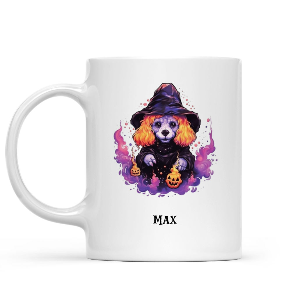 Halloween Dog Mug - Cute Poodle Dog in Witch Costume - Mug_1