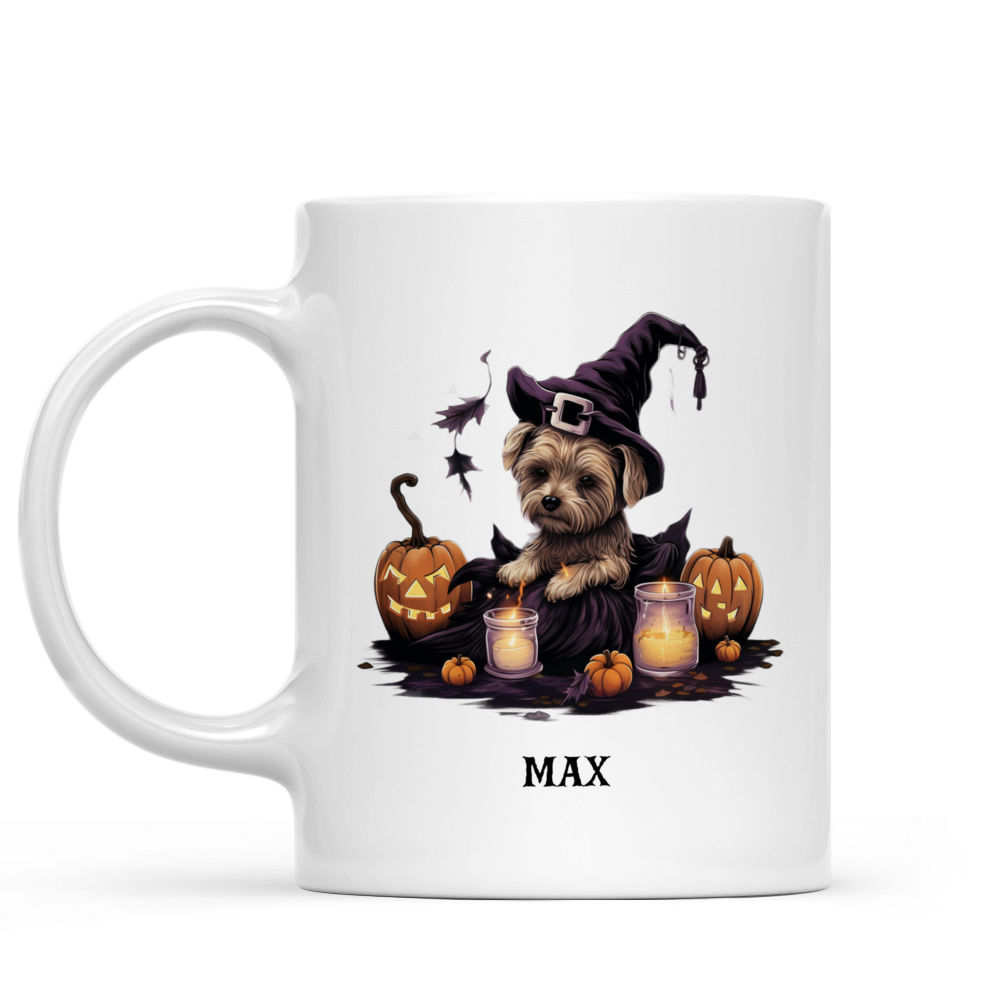 Halloween Dog Mug - Halloween Yorkshire Terrier Dog Witch Sleeping - Mug_1