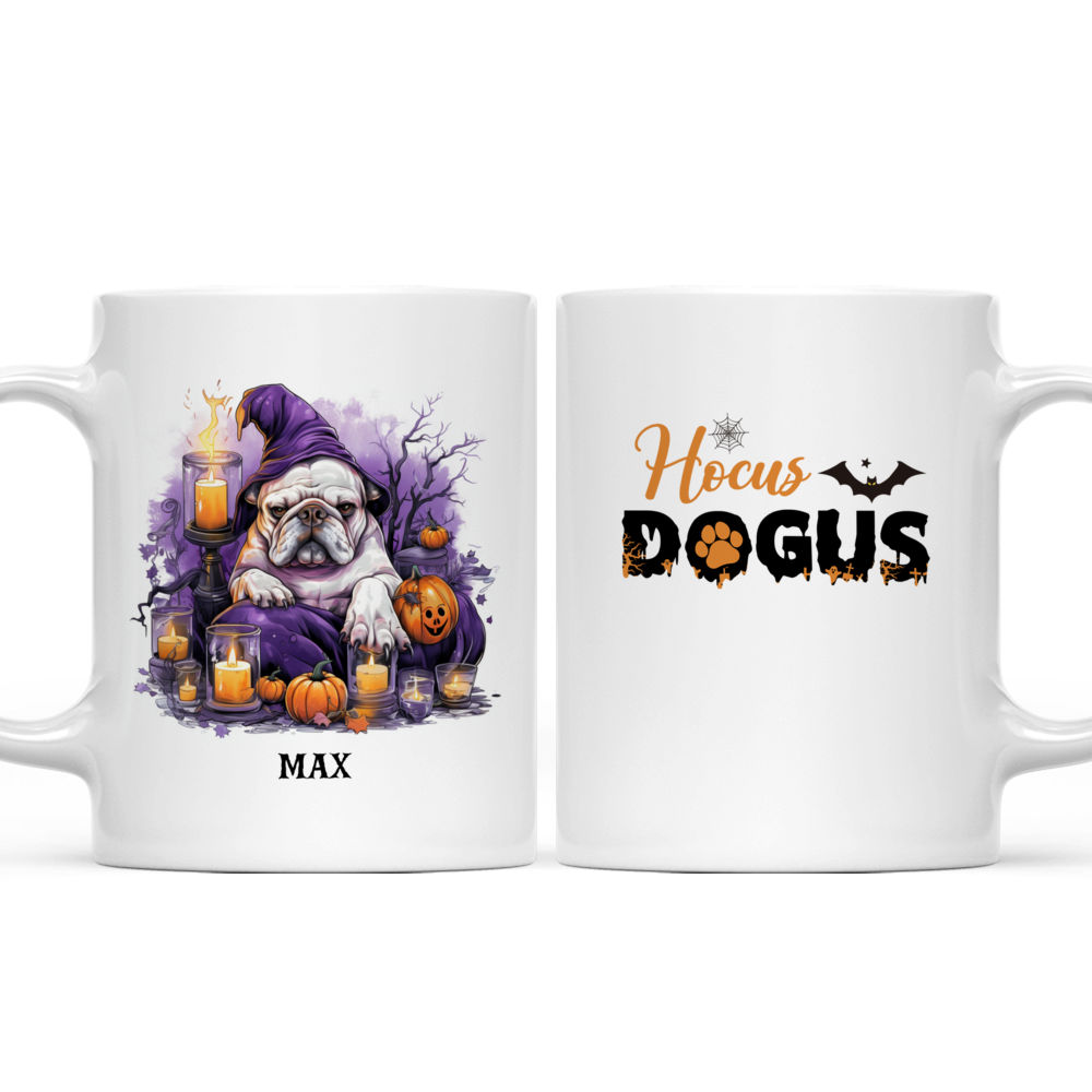 Halloween Dog Mug - Halloween Bulldog Witch Costume Sleeping On Purple Potion - Mug_3