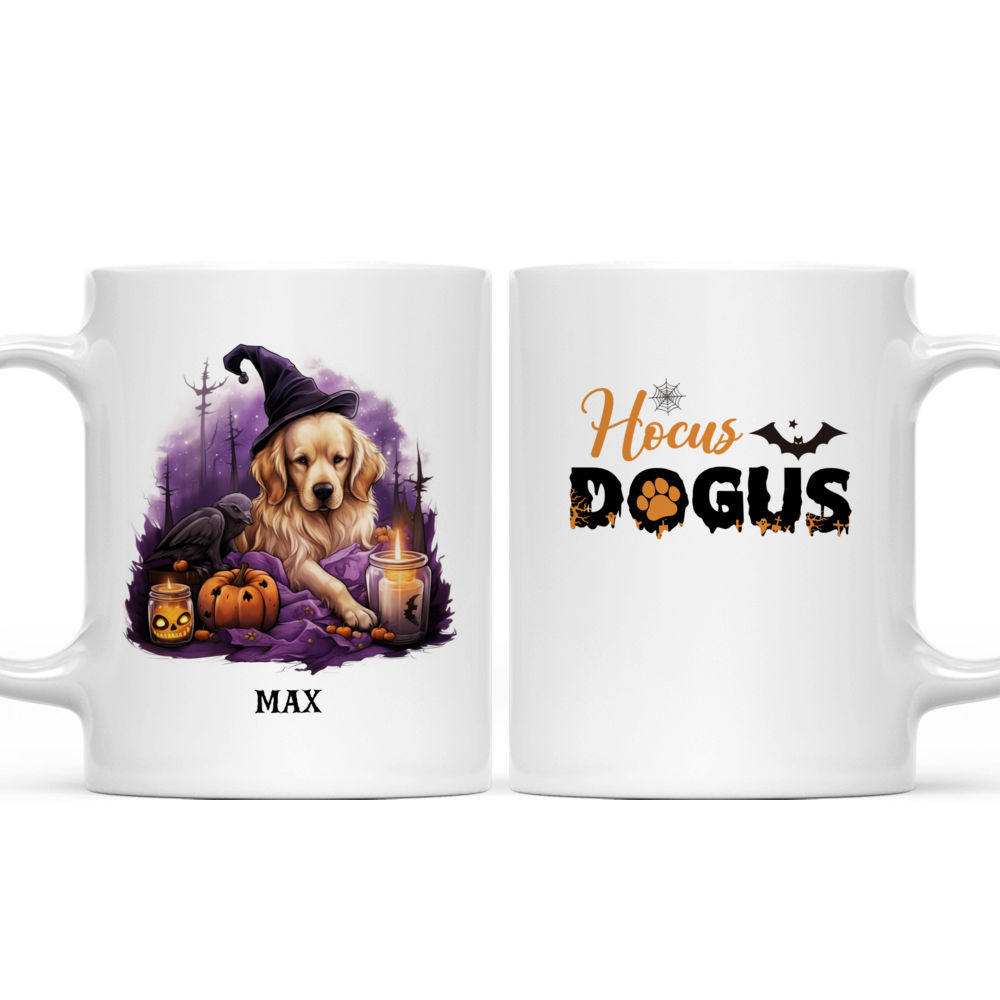 Halloween Dog Mug - Halloween Golden Retriever Dog Witch Costume Sleeping On Purple Potion - Mug_3