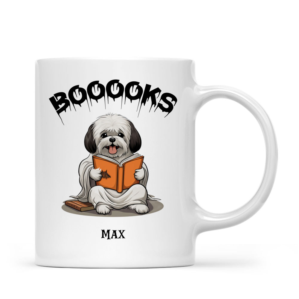 Halloween Dog Mug - Shih Tzu Dog Halloween Ghost Costume Cartoon - Mug_2