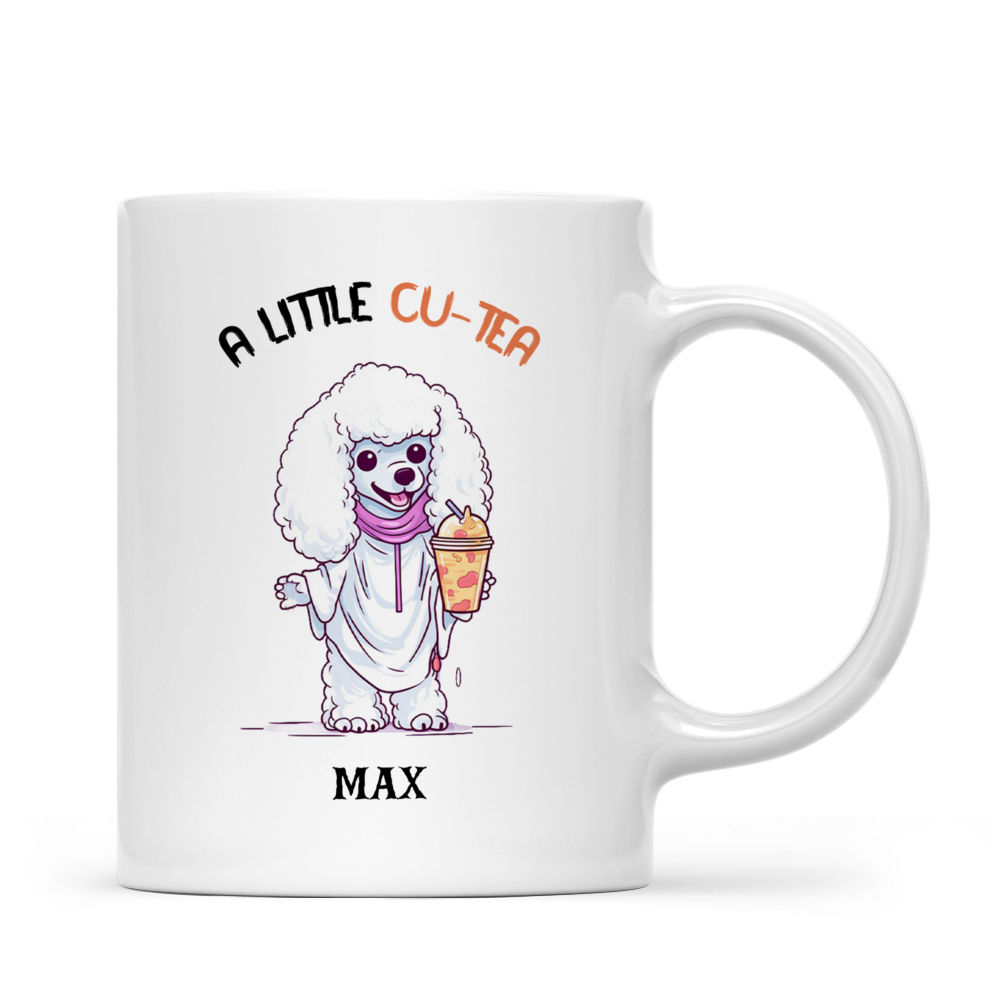 Halloween Dog Mug - Halloween Poodle Dog Ghost Costume Drinking Bubble Milk Tea - Mug_2