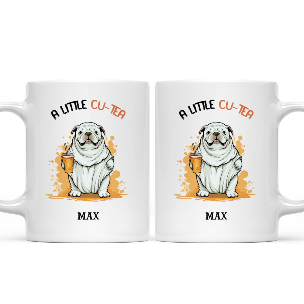 Halloween Dog Mug - Halloween Bulldog Ghost Costume Drinking Bubble Milk Tea - Mug_3