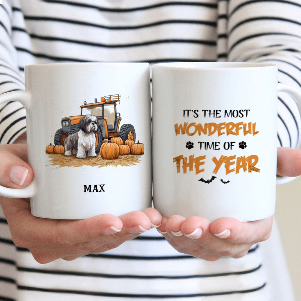 Halloween Dog Mug - Halloween Shih Tzu Dog Mug: Unreal Farm Theme Illustration - Mug