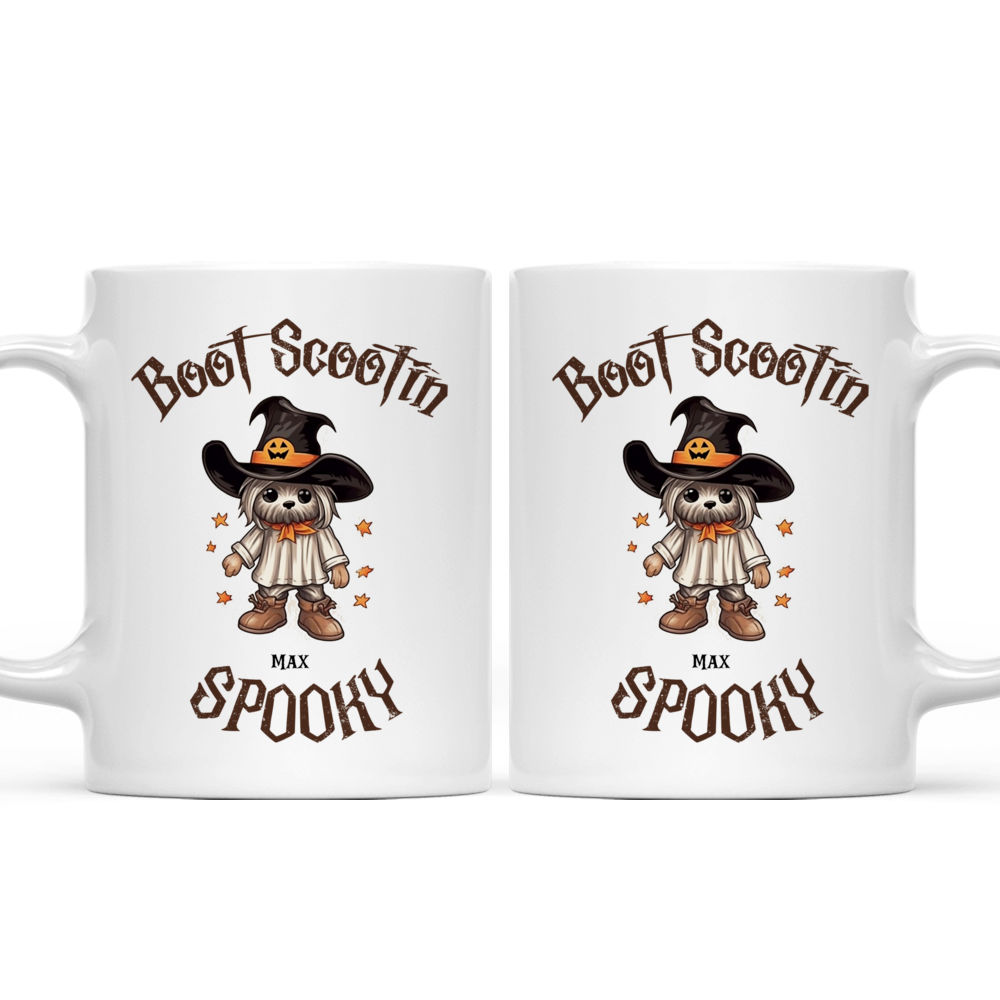 Halloween Dog Mug - Cute Yorkshire Terrier Halloween Ghost Costume Trick or Treat Cowboy Hat Boot - Mug_3