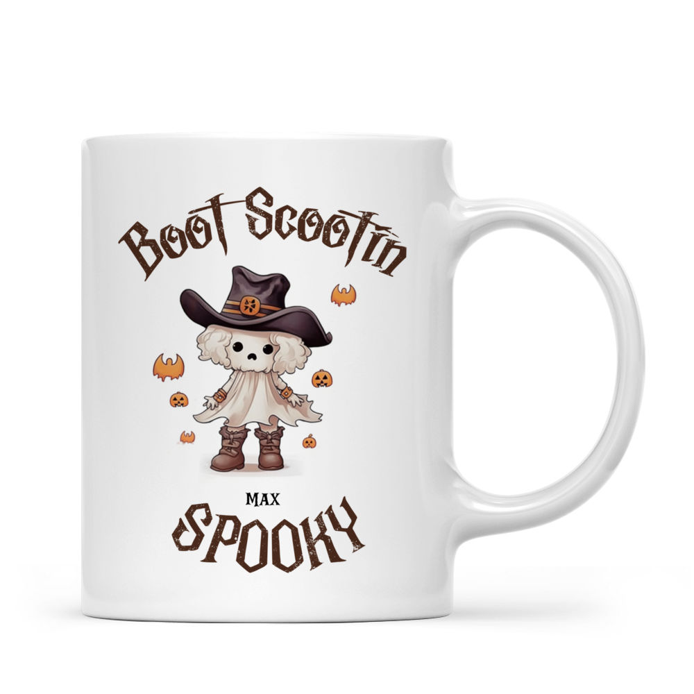 Halloween Dog Mug - Cute Poodle Halloween Ghost Costume Trick or Treat Cowboy Hat Boot - Mug_2