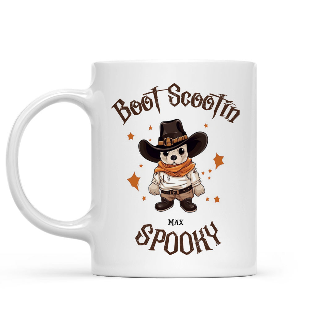 Halloween Dog Mug - Cute French Bulldog Halloween Ghost Costume Trick or Treat Cowboy Hat Boot - Mug_1