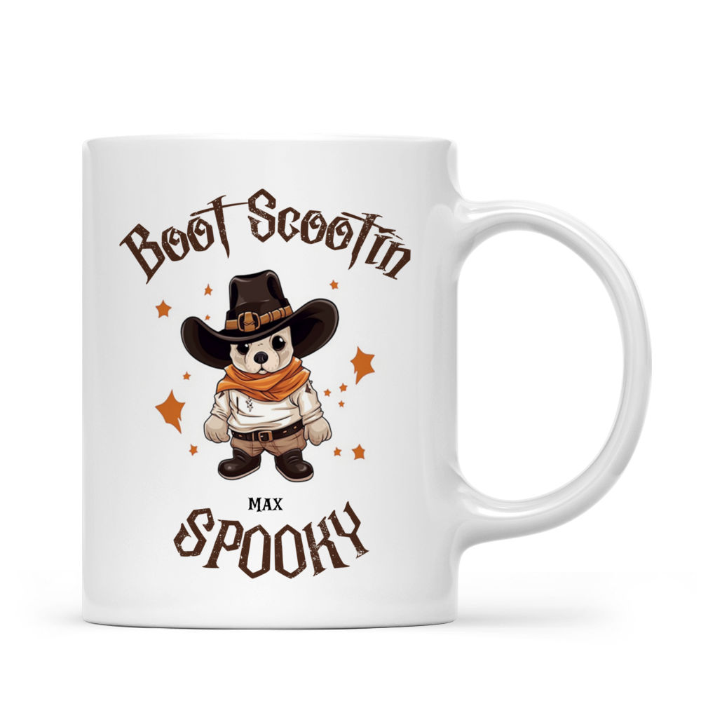 Halloween Dog Mug - Cute French Bulldog Halloween Ghost Costume Trick or Treat Cowboy Hat Boot - Mug_2