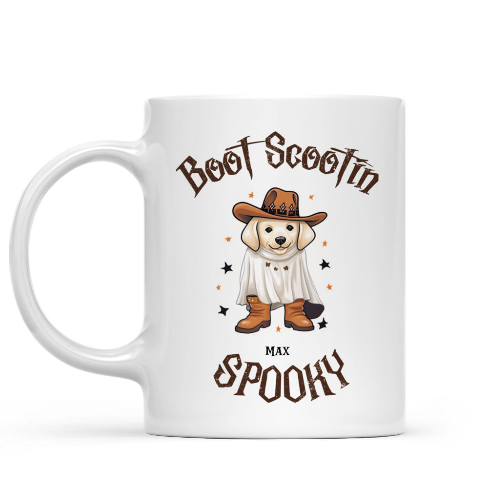 Halloween Dog Mug - Cute Labrador Retriever Halloween Ghost Costume Trick or Treat Cowboy Hat Boot - Mug_1