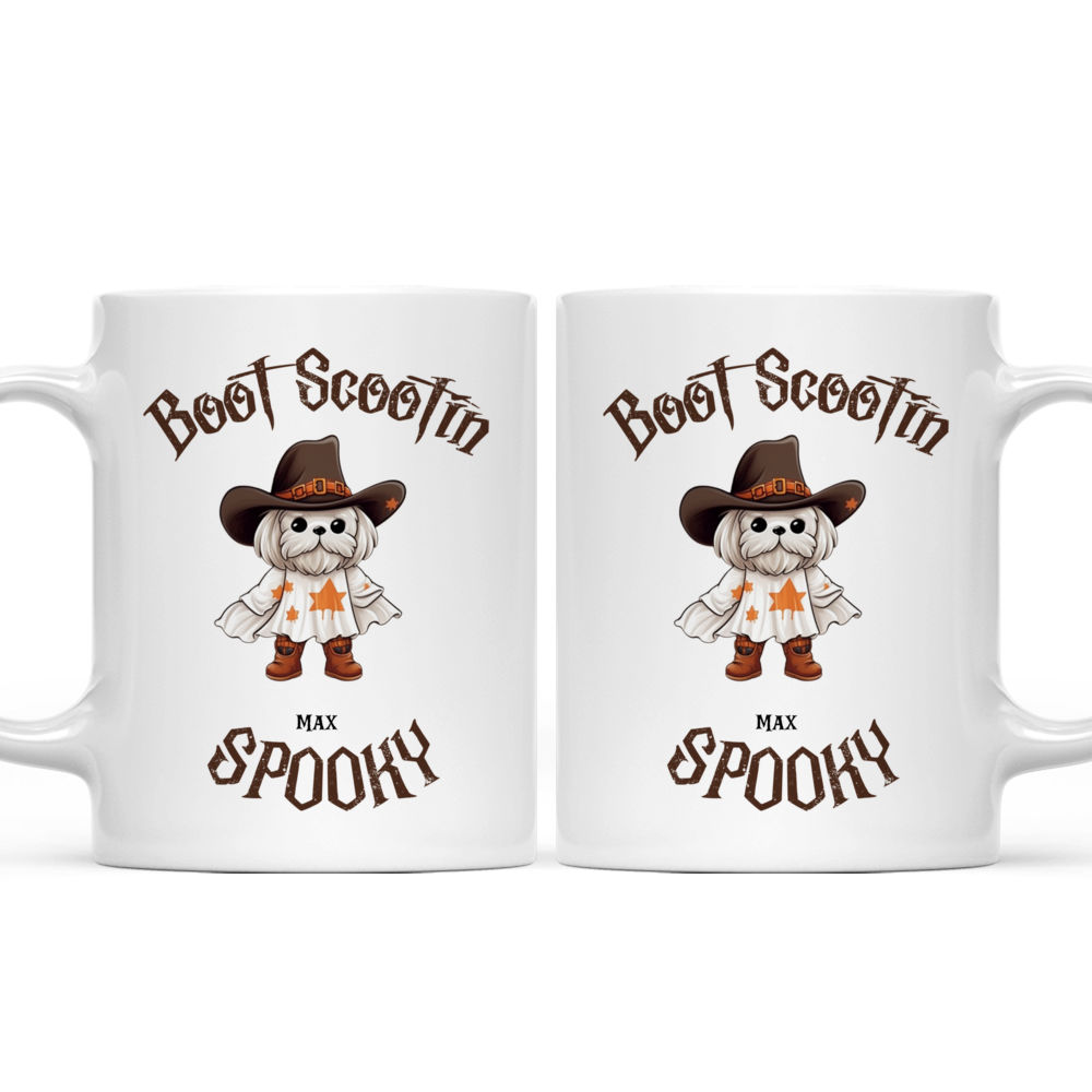 Halloween Dog Mug - Kawaii Shih Tzu Dog Halloween Ghost Costume Trick or Treat Cowboy Graphic - Mug_3