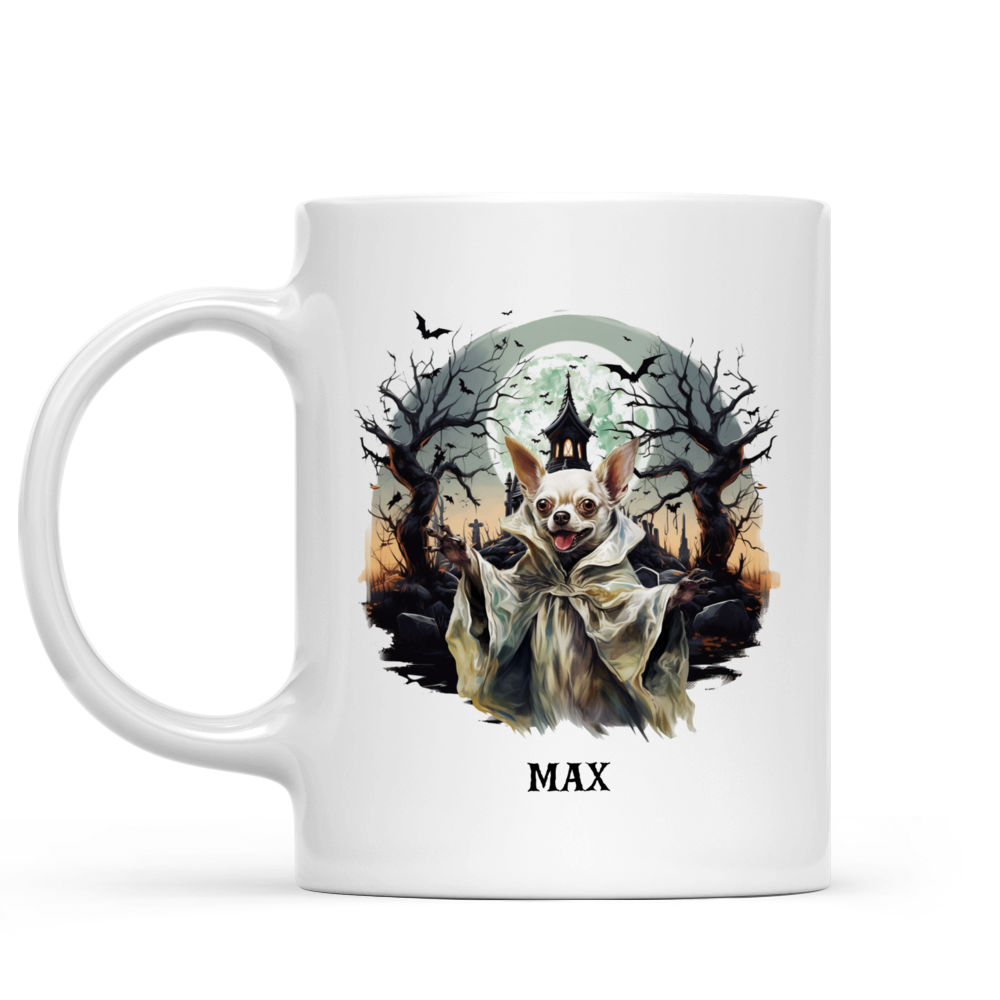 Halloween Dog Mug - Halloween Ghost Chihuahua Dog - Mug_1