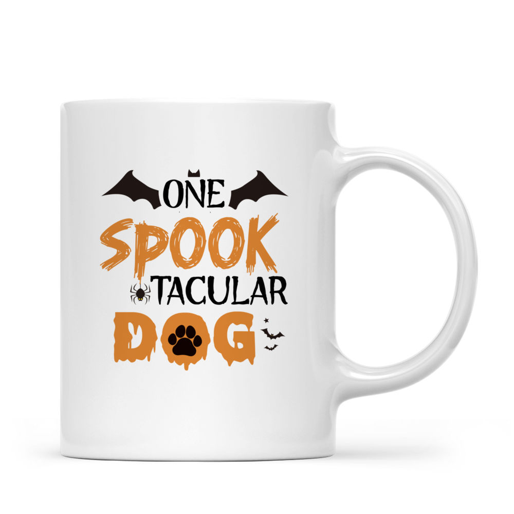 Personalized Mug - Halloween Dog Mug - Pitbull Dog Wearing Halloween Ghost Costume Illustration_2