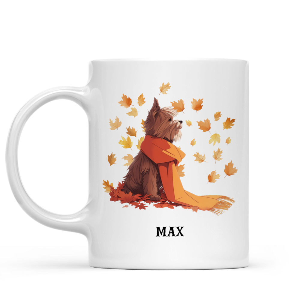 Halloween Dog Mug - Cute Autumn Yorkshire Terrier Dog Mug - Mug_1