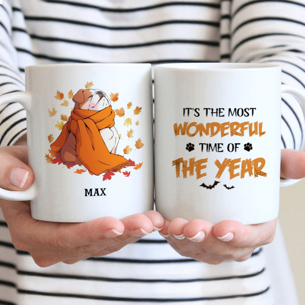 Halloween Dog Mug - Cute Autumn Bulldog Mug - Mug