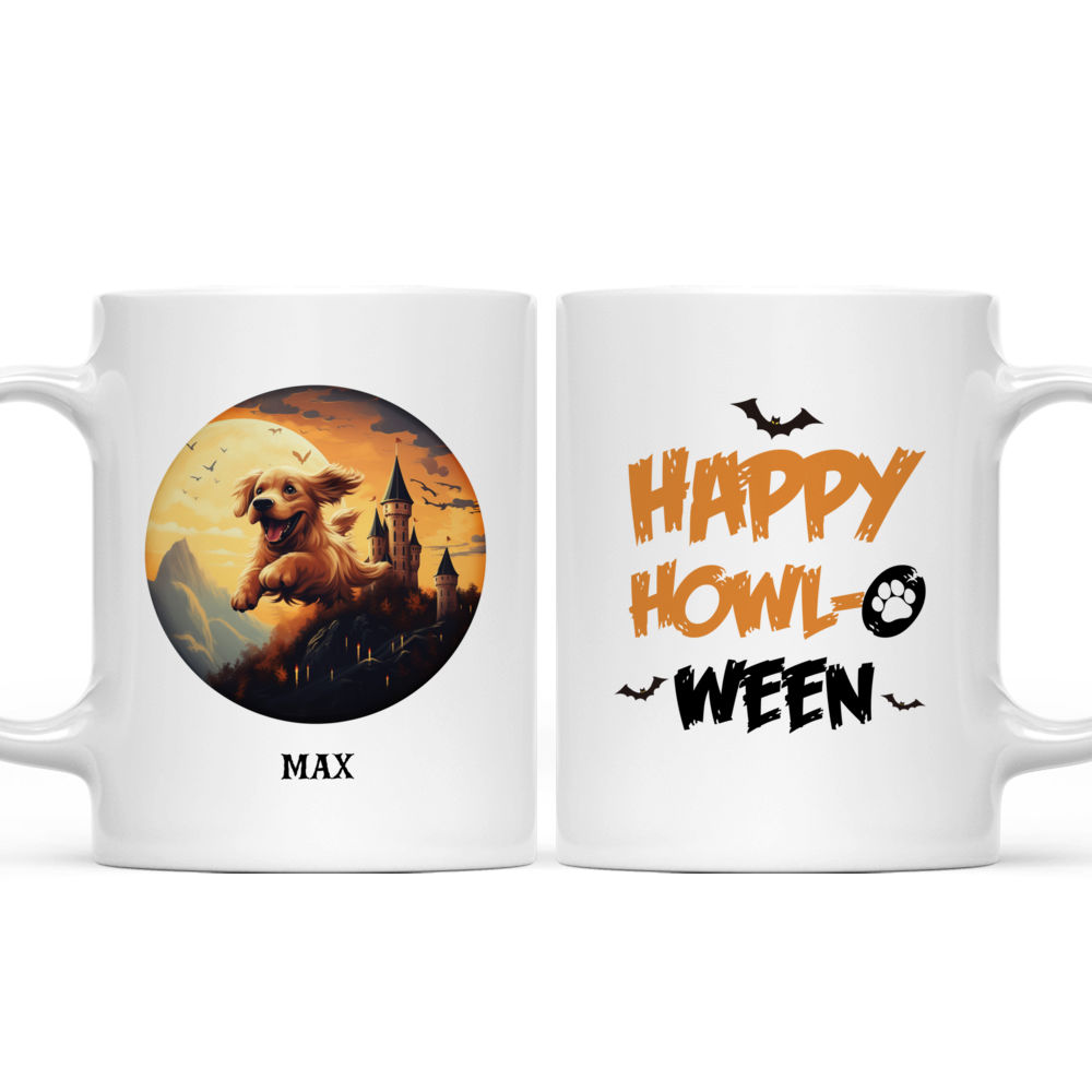 Halloween Dog Mug - Magical Flying Golden Retriever Dog Halloween Cartoon - Mug_3