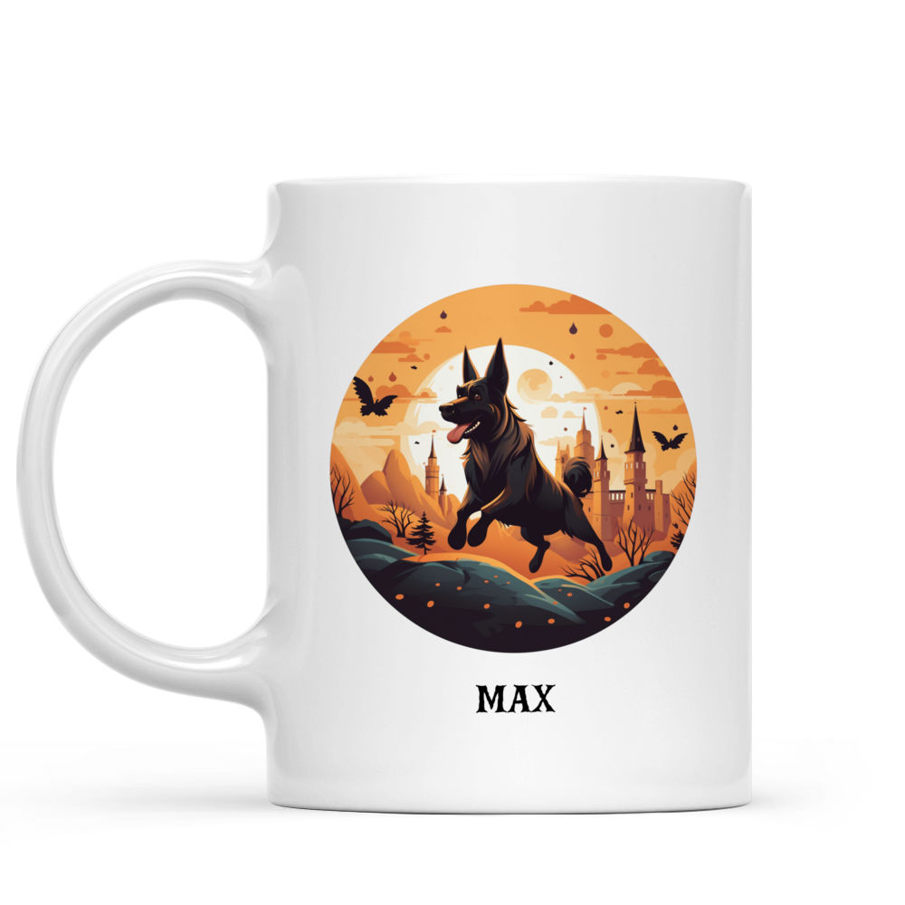 Halloween Dog Mug - Magical Flying German Shepherd Dog Halloween Cartoon - Mug_1