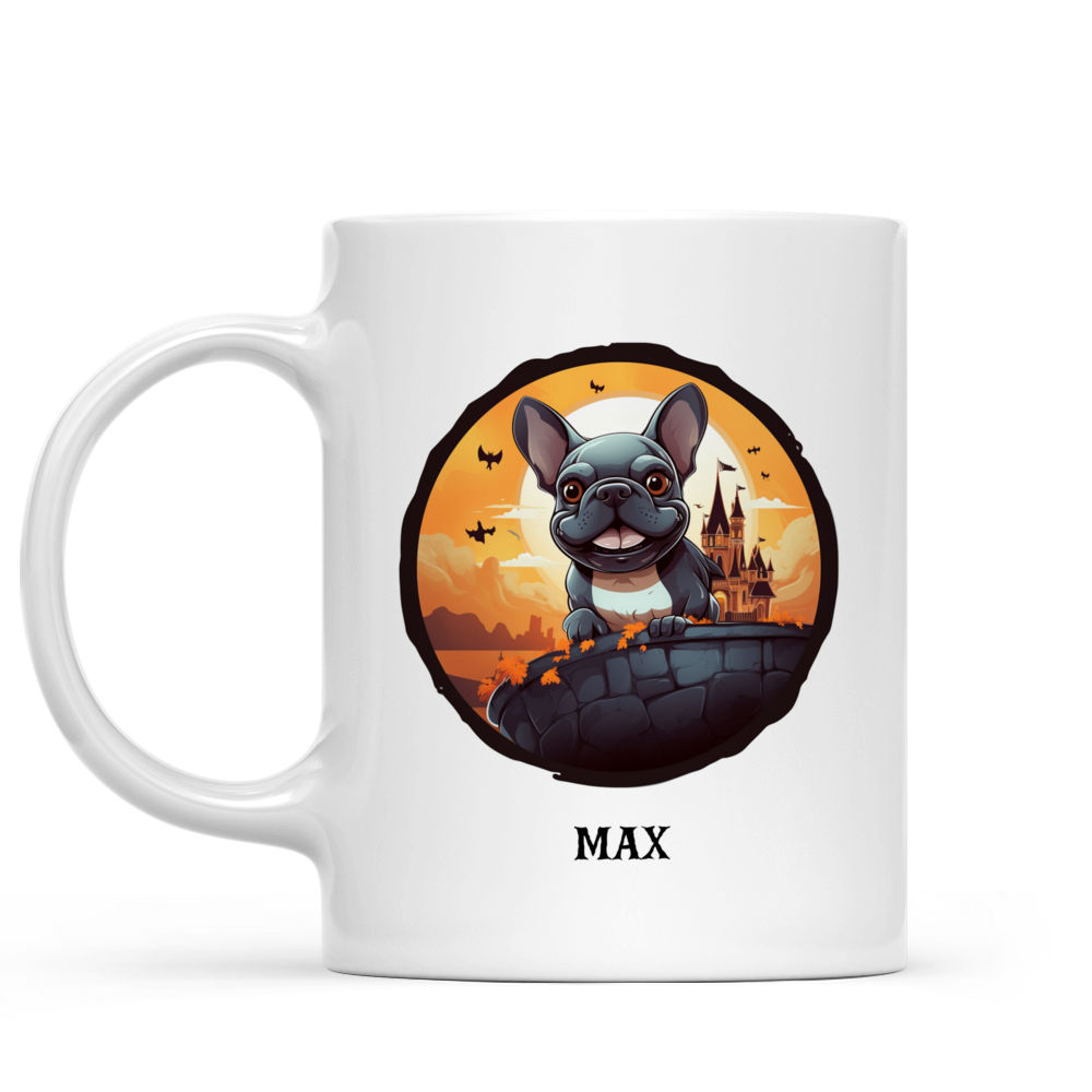 Halloween Dog Mug - Magical Flying French Bulldog Halloween Cartoon - Mug_1