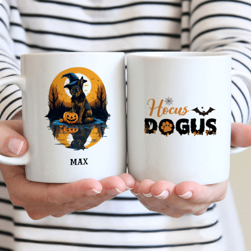 Halloween Dog Mug - Mischievous German Shepherd Dog in Halloween Witch Costume Mug - Mug