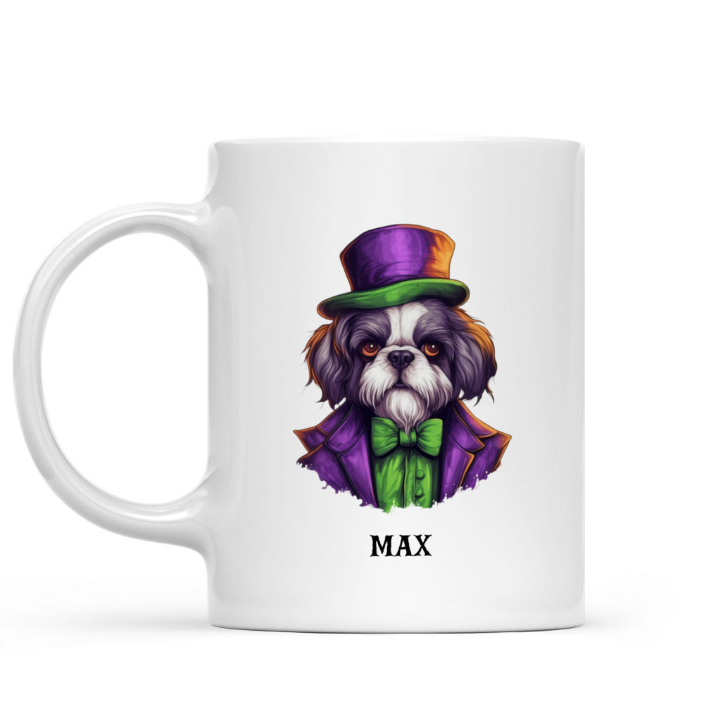 Halloween Dog Mug - Fantasy Shih Tzu Dog Joker - Mug_1