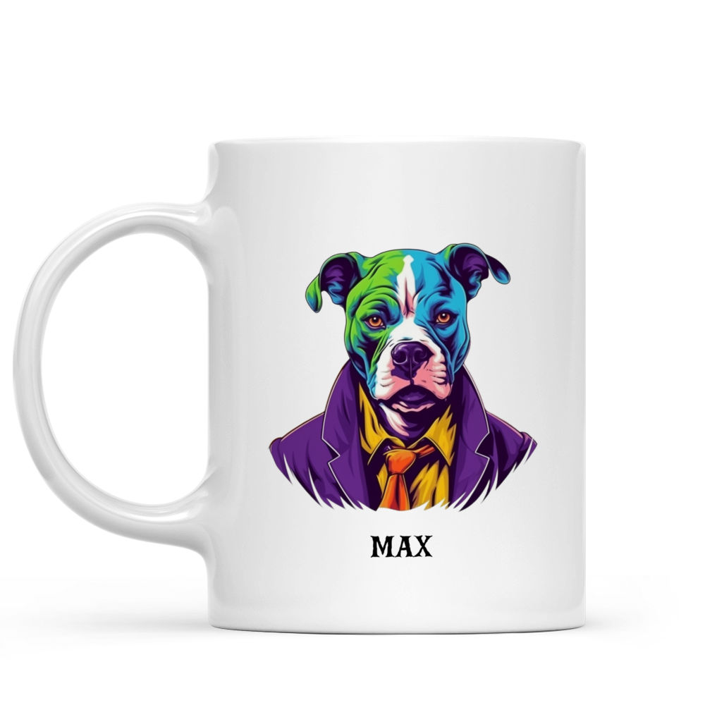 Halloween Dog Mug - Halloween Joker Pitbull Dog - Mug_1