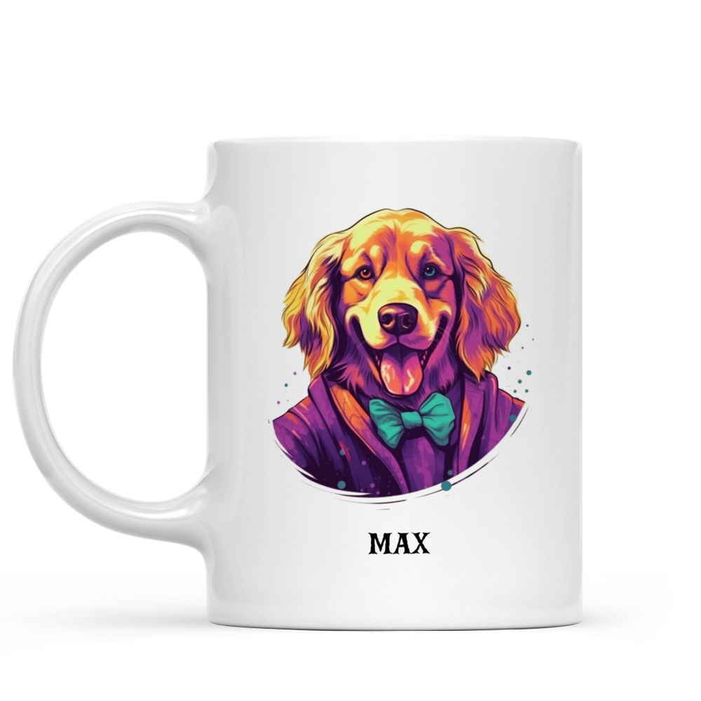 Halloween Dog Mug - Fantasy Golden Retriever Dog Joker Dog - Mug_1