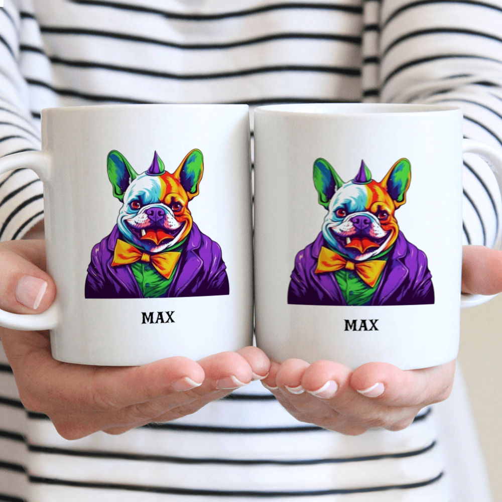 Halloween Dog Mug - Fantasy French Bulldog Joker Dog - Mug