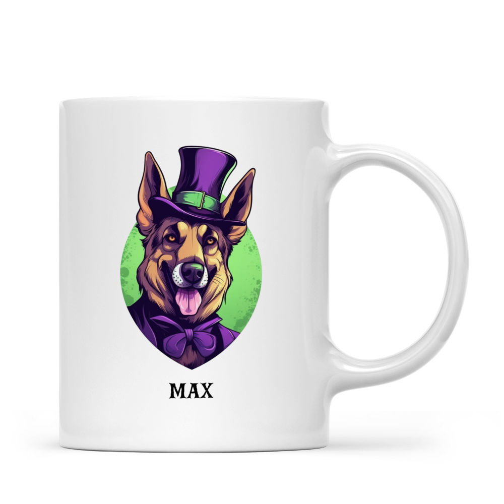 Halloween Dog Mug - Fantasy German Shepherd Dog Joker Dog - Mug_2