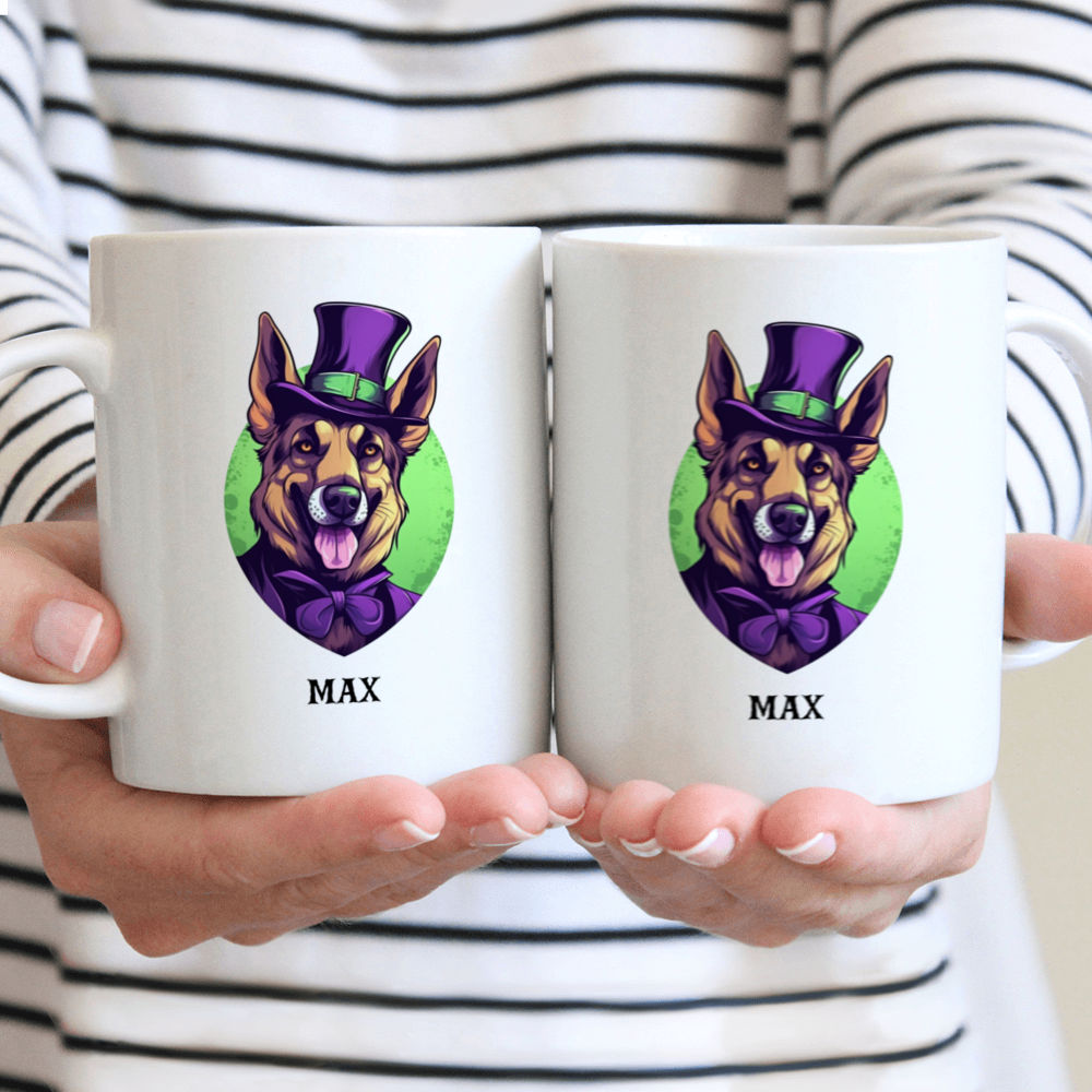 Halloween Dog Mug - Fantasy German Shepherd Dog Joker Dog - Mug