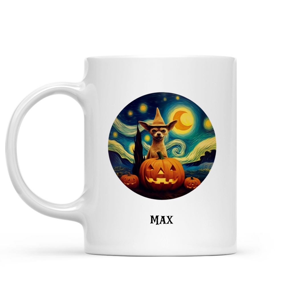 Halloween Dog Mug - Chihuahua at Starry night of Van Gogh - Mug_1