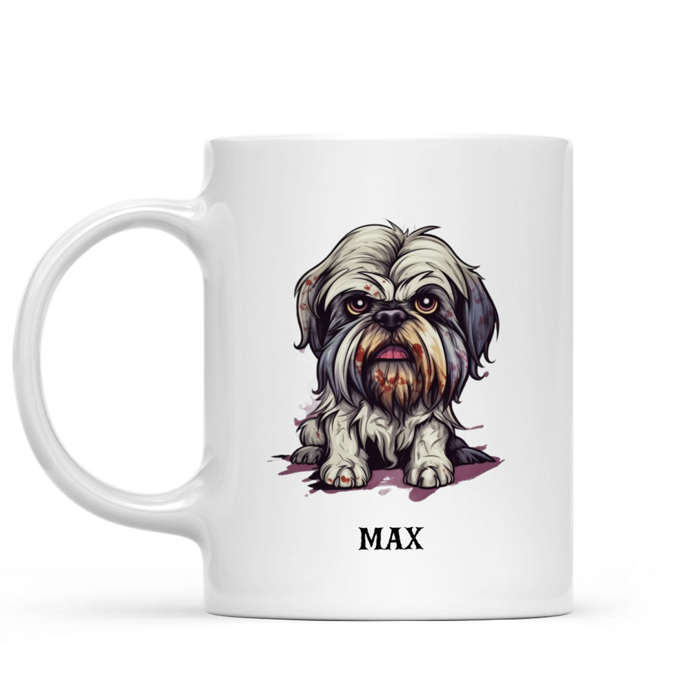 Halloween Dog Mug - Halloween Zombie Shih Tzu Dog Mug - Mug_1