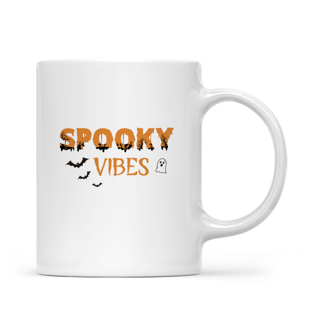 Halloween Dog Mug - Bulldog Ghost Dog at Halloween Window - Mug_2