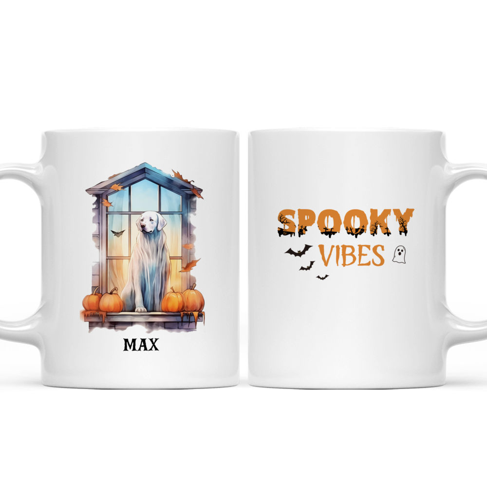 Halloween Dog Mug - Labrador Retriever Ghost Dog at Halloween Window - Mug_3