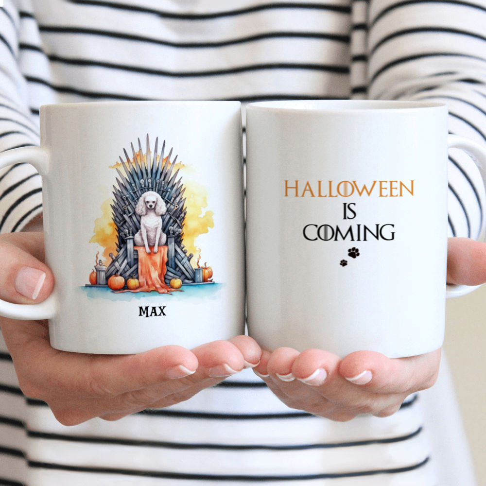 Halloween Dog Mug - Whimsical Watercolor Halloween Poodle Dog Halloween is coming - Mug