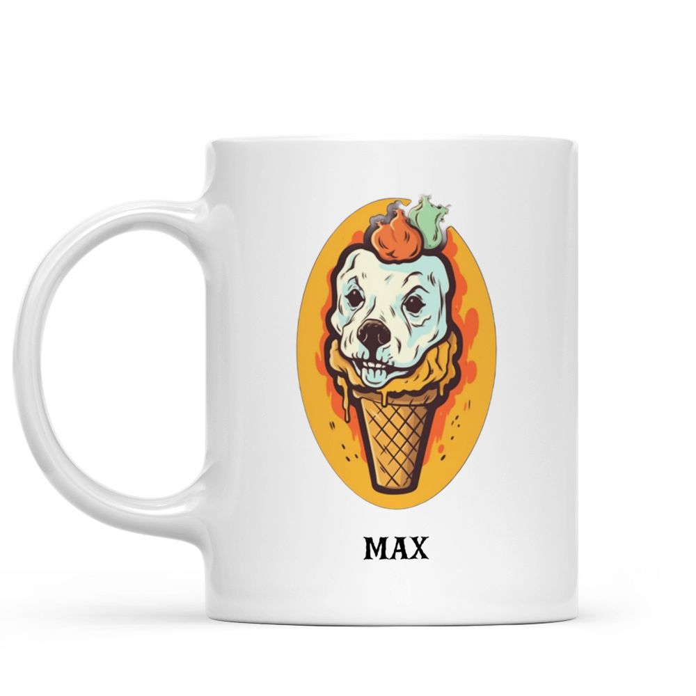 Halloween Dog Mug - Cute Pitbull Dog Halloween Ice Cream Cone - Mug_1