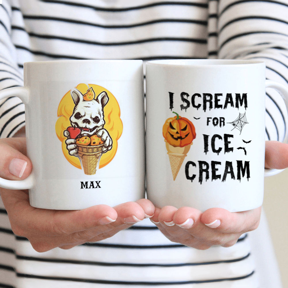 Halloween Dog Mug - Cute French Bulldog Halloween Pumpkin Smile Mug - Mug