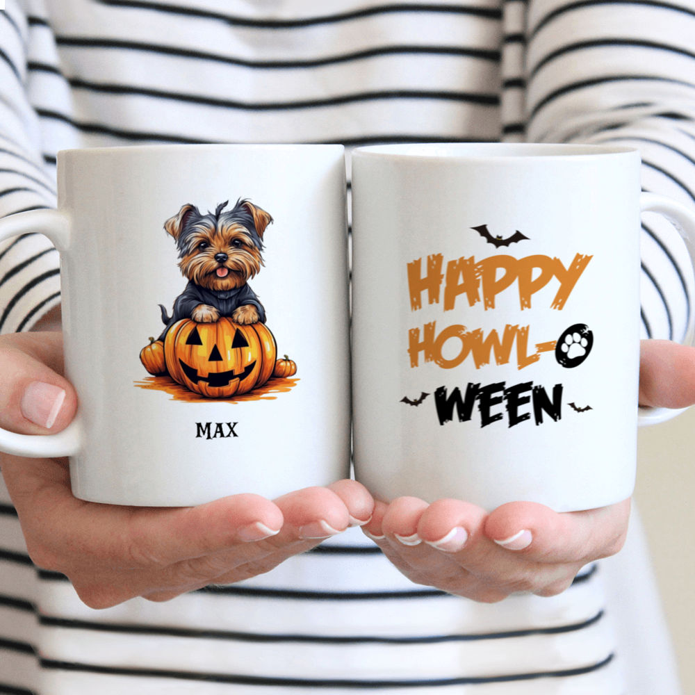 Halloween Dog Mug - Cute Funny Yorkshire Terrier Puppy Jack-o-lantern Halloween - Mug