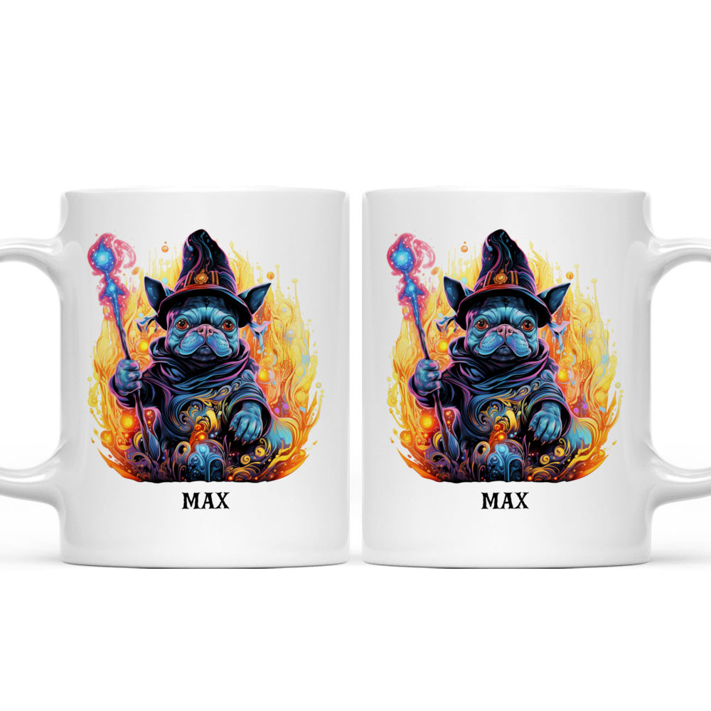 Halloween Dog Mug - French Bulldog Witch Magic Wand Psychedelic Style - Mug_3