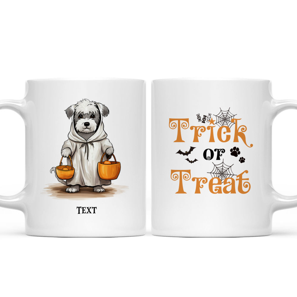 Halloween Dog Mug - Cute Miniature Schnauzer Dog Halloween Ghost Costume Pumpkin Basket - Mug_3