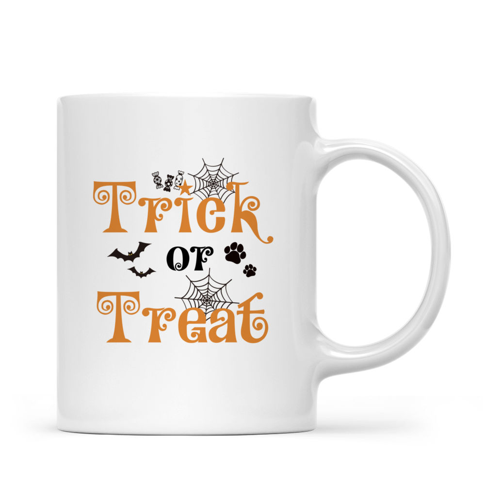 Personalized Mug - Halloween Dog Mug - Cute Doberman Pinscher Dog in Halloween Ghost Costume with Pumpkin Basket_2