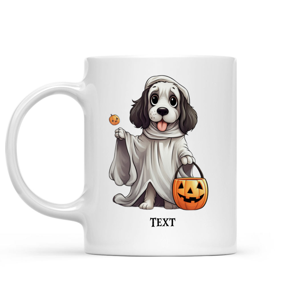 Halloween Dog Mug - Cute Halloween Ghost Costume English Springer Spaniel Dog - Mug_1