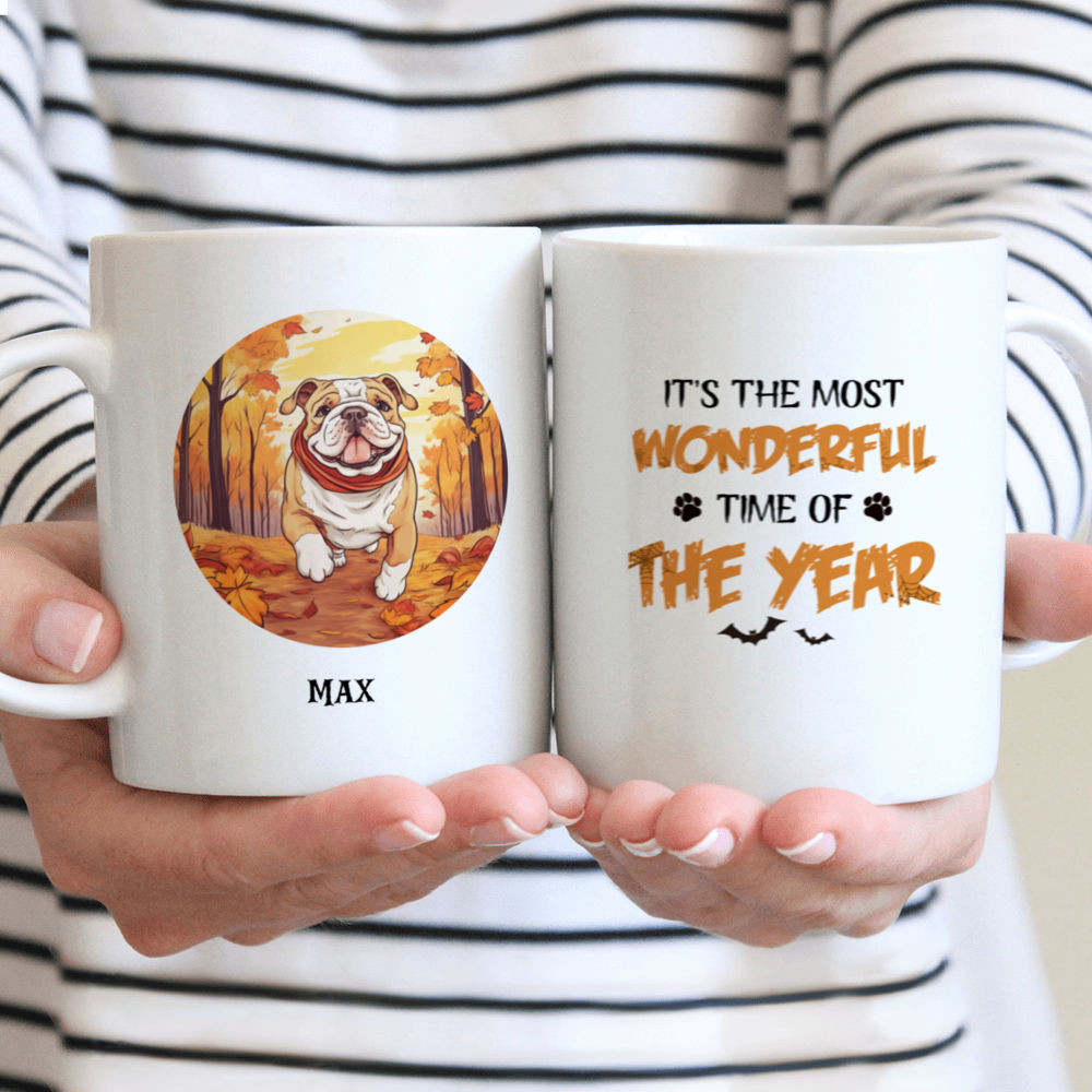 Halloween Dog Mug - Happy Dog in Auntumn - Mug