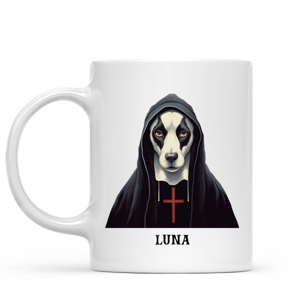 Halloween Dog Mug - Creepy Border Collie Nun Halloween Dog Mug - Mug