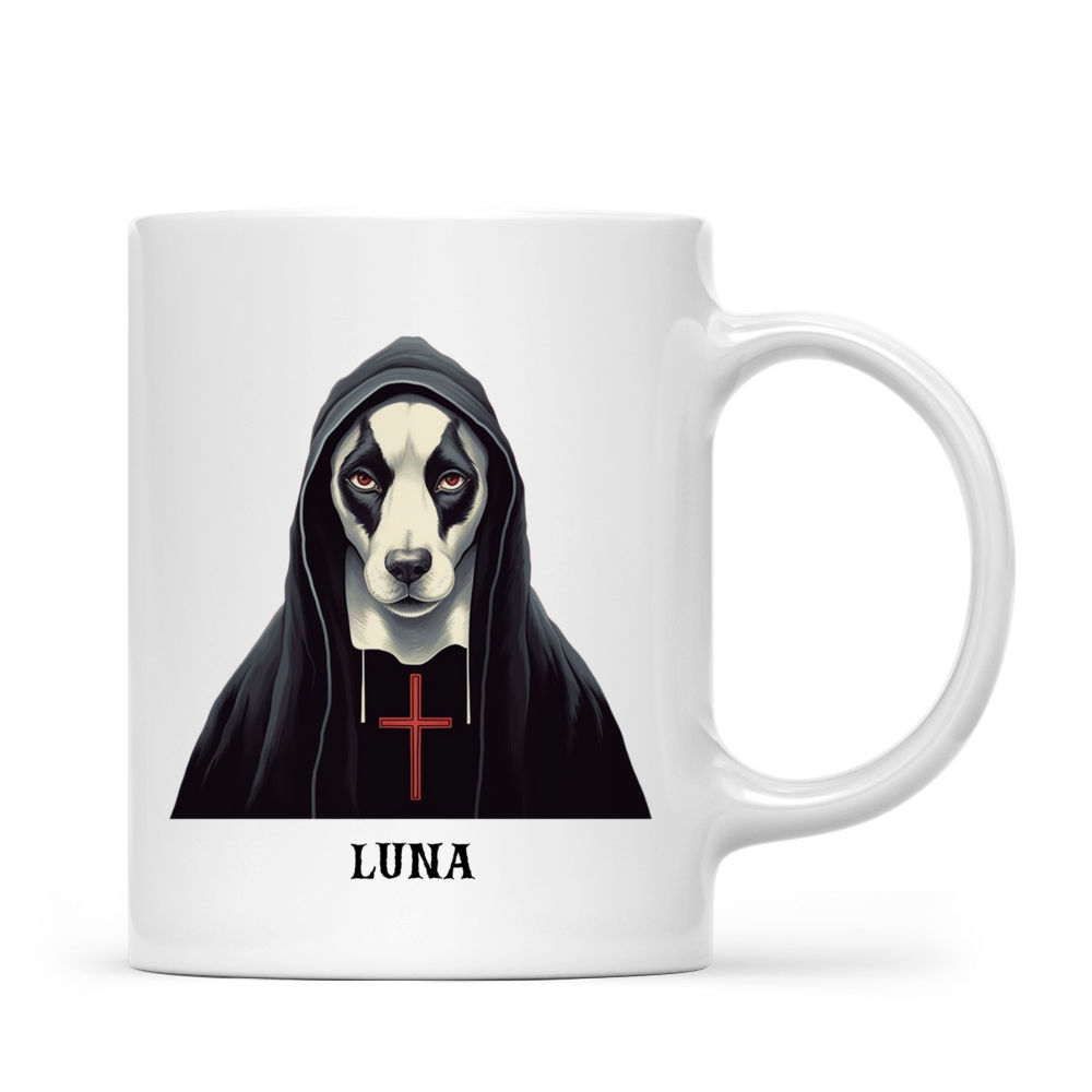 Halloween Dog Mug - Creepy Border Collie Nun Halloween Dog Mug - Mug_1