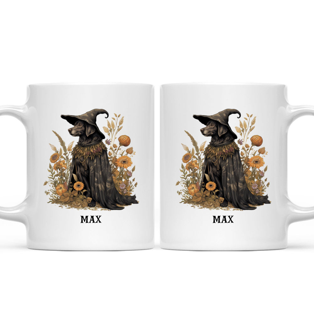 Halloween Dog Mug - Witch Labrador Retriever Dog with Wildflowers Folklore Style - Mug_3