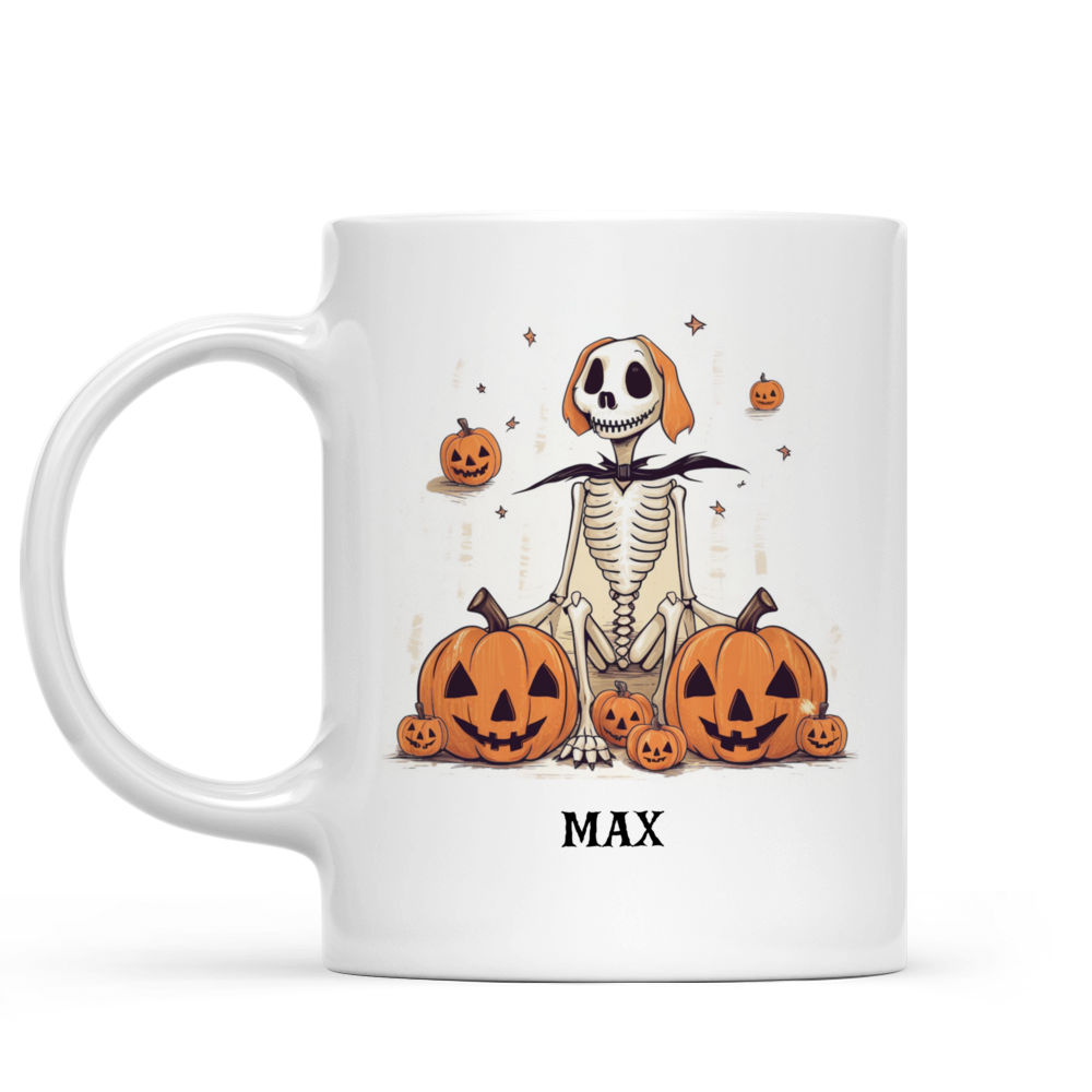 Halloween Dog Mug - Minimal Golden Retriever Dog Jack Skellington Halloween Dog Mug - Mug_1