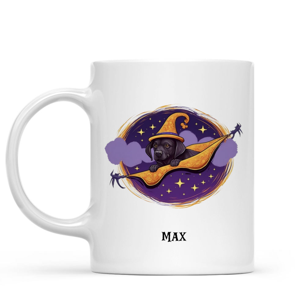 Halloween Dog Mug - Labrador Retriever Witch flying on magic carpet - Mug_1