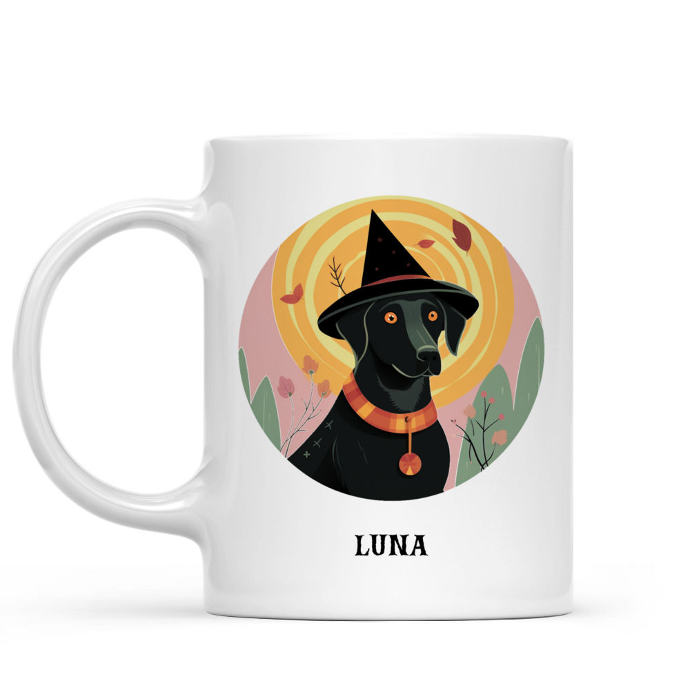 Halloween Dog Mug - Labrador Retriever Dog in Witch Costume Illustration Halloween Mug - Mug_1